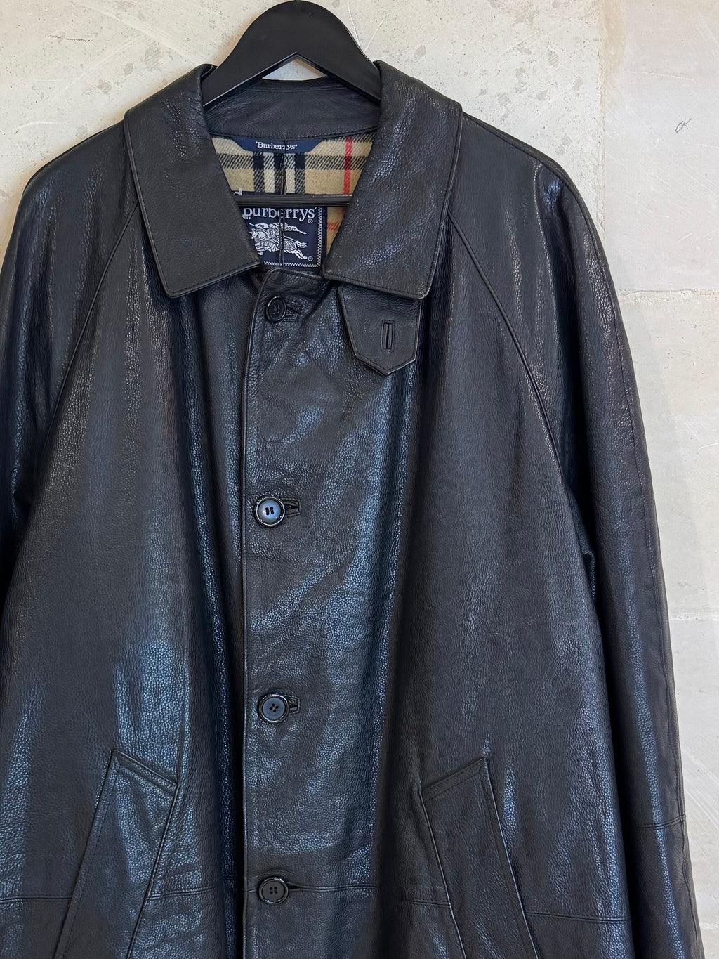 Vntg Burberry Leather Jacket (XL)