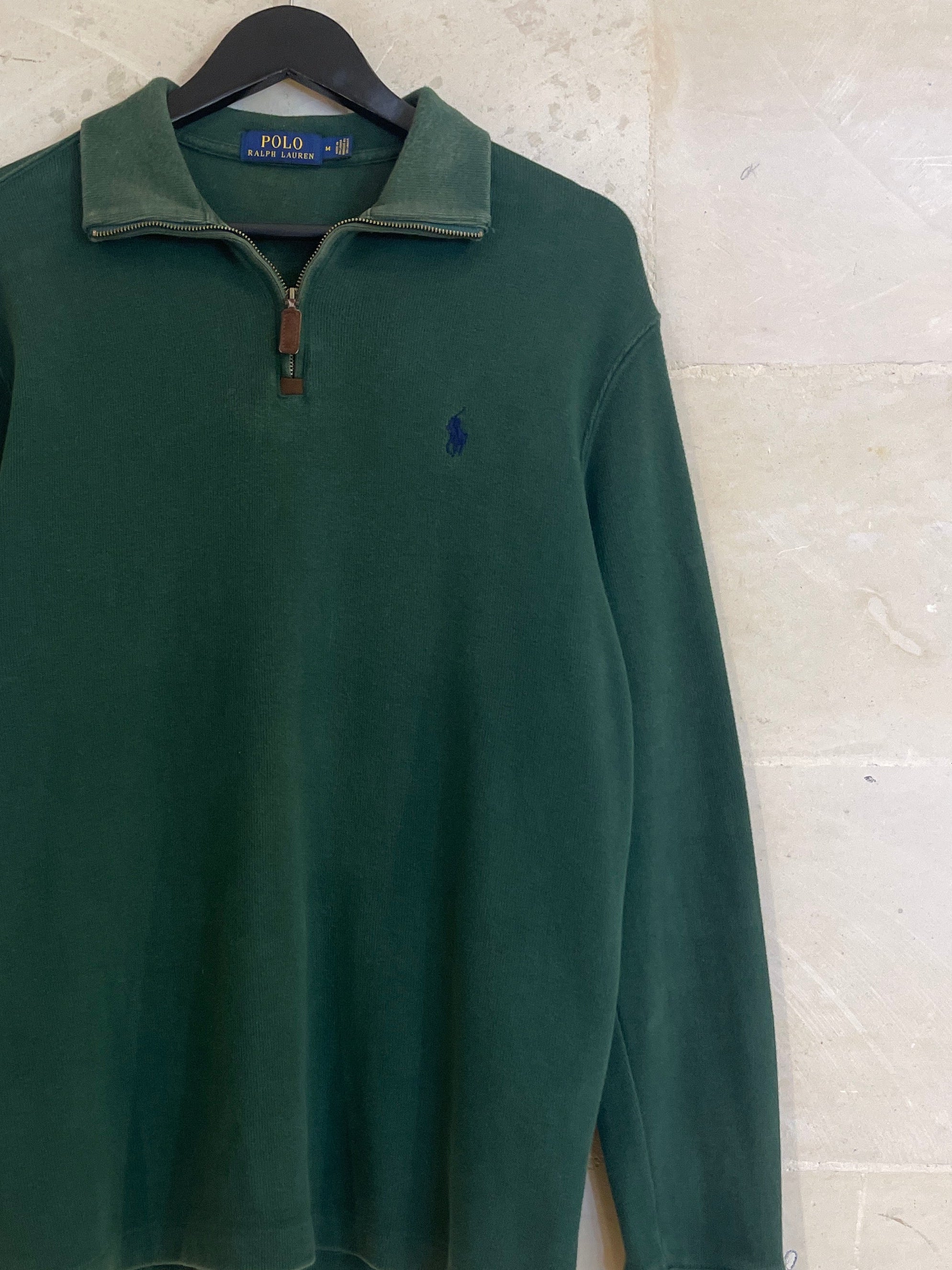 Ralph Lauren QZip Dark Green Sweatshirt (Medium)*