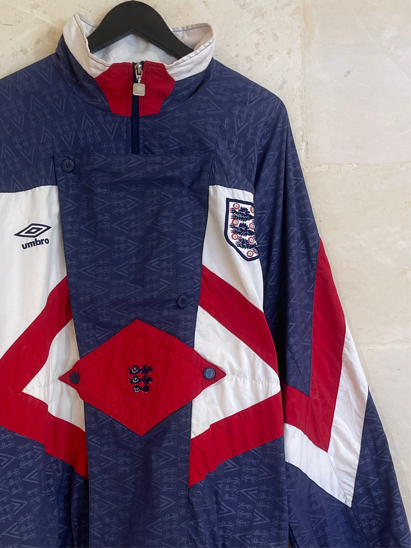Vntg 1990-92 England Woven Track Jacket (Large)