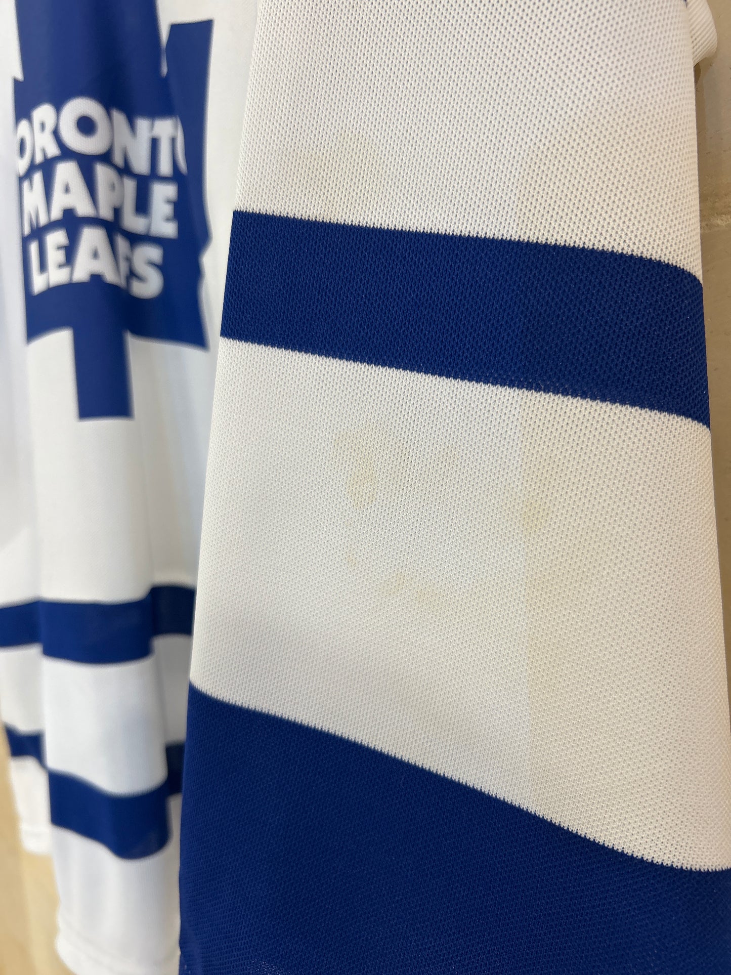 Vtg Toronto Maple Hockey Jersey (Medium) Removanle Stain