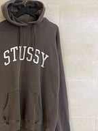Stussy Brown Speel Out Hoodie Jacket (Medium)
