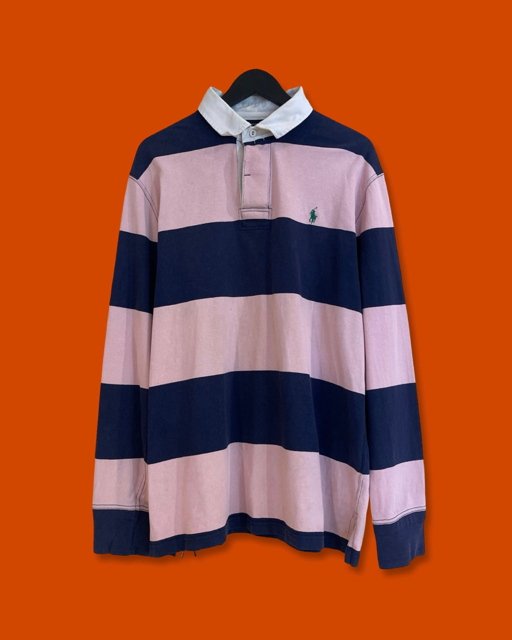 Ralph Lauren Pink Stripe Rugby Shirt (XL)*