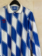 Vntg Blank UMBRO LS White/Blue (Large)*/ Pull Out