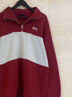 Stussy QZip Red-Gray (Small)