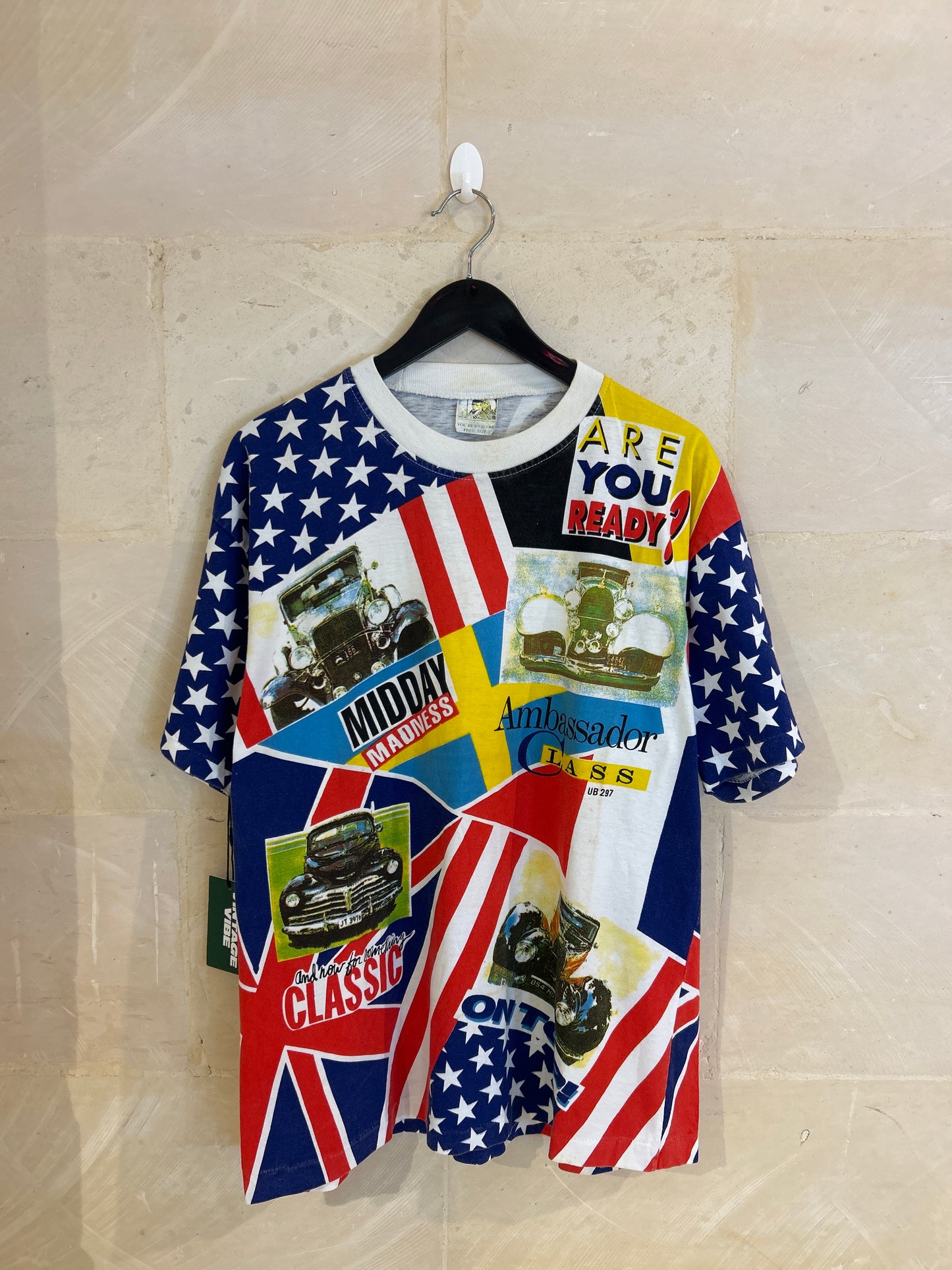 Vtg Mid Day Madness Flag Tee (Large)