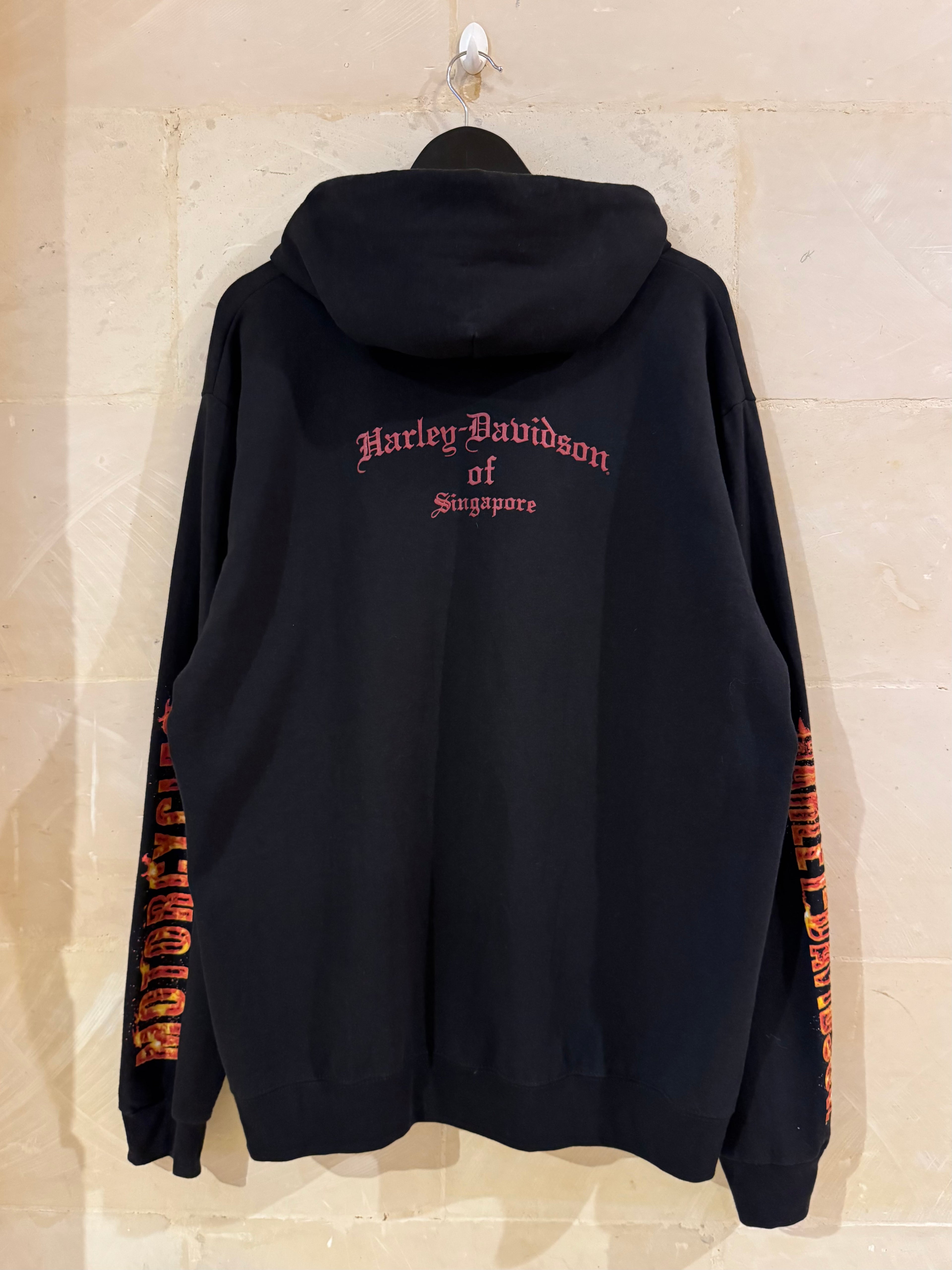 Vntg Harley Davidson Flames Hoodie (XXL)