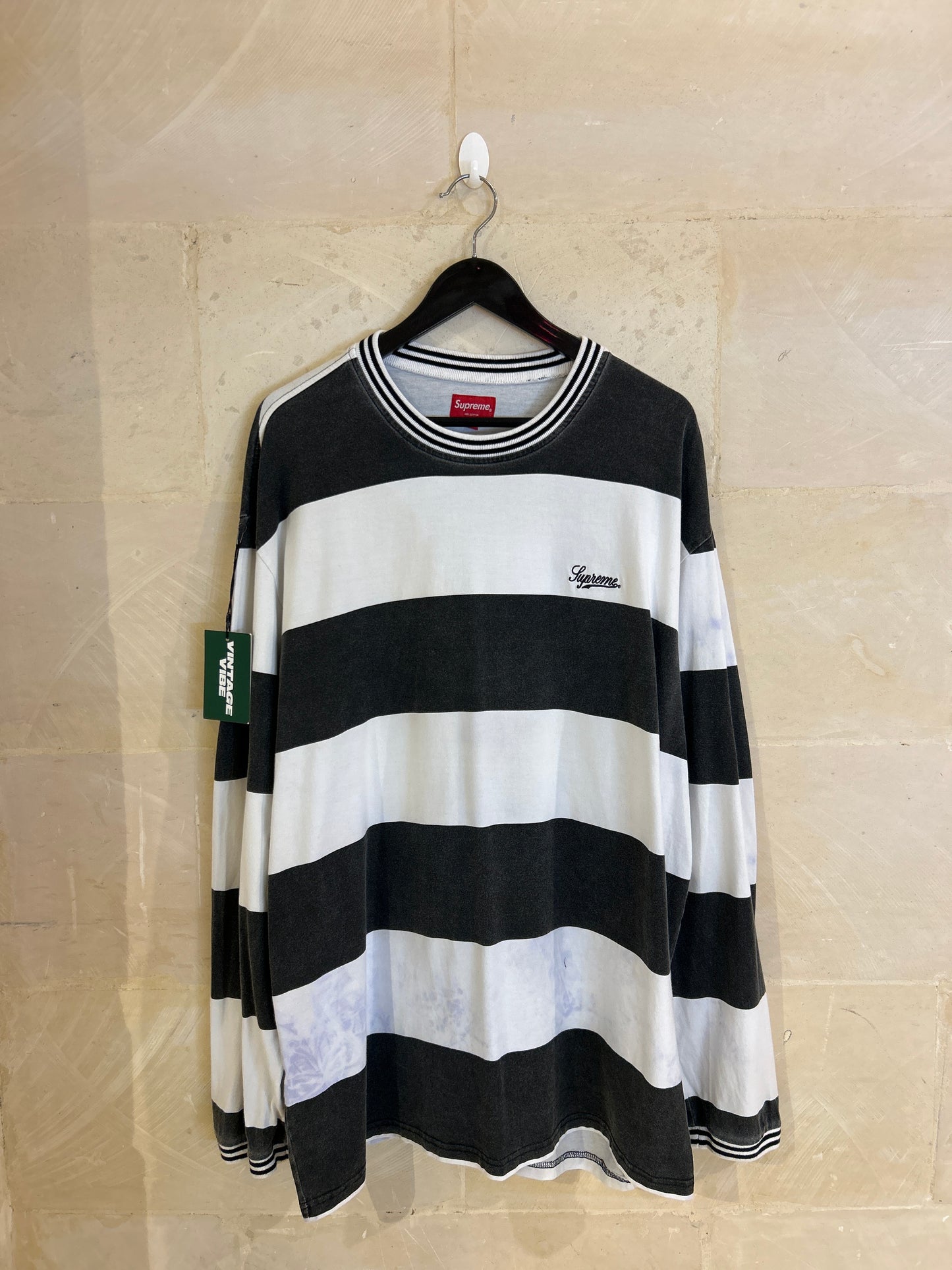 Supreme Stripes L/S (XL) Bleach Stains