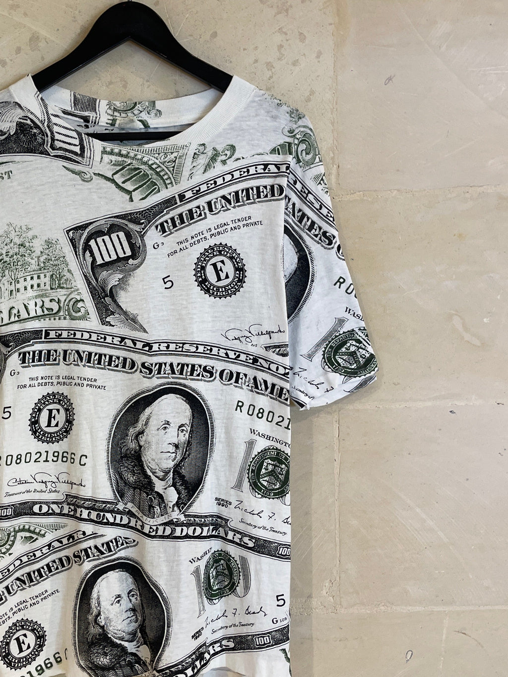 Vntg Dollar Bill AOP Tee (Fits Large)