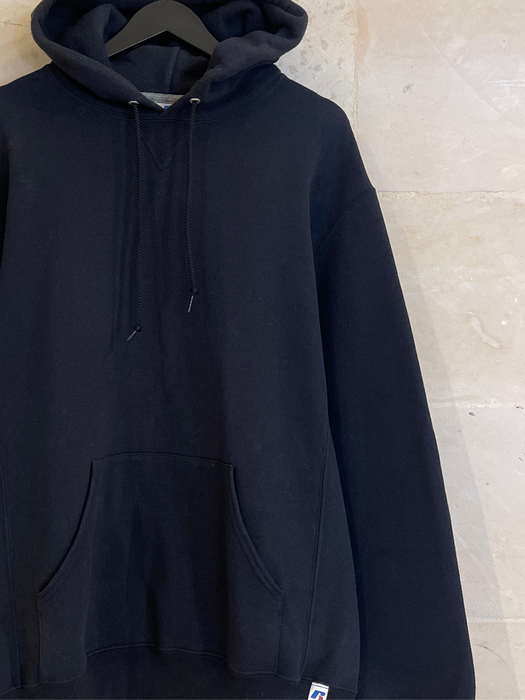 Vntg Russell Athletic Black Hoodie Jacket (Large)