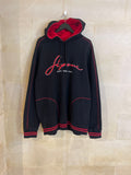 Supreme Contrast Black Hoodie Jacket (Large)