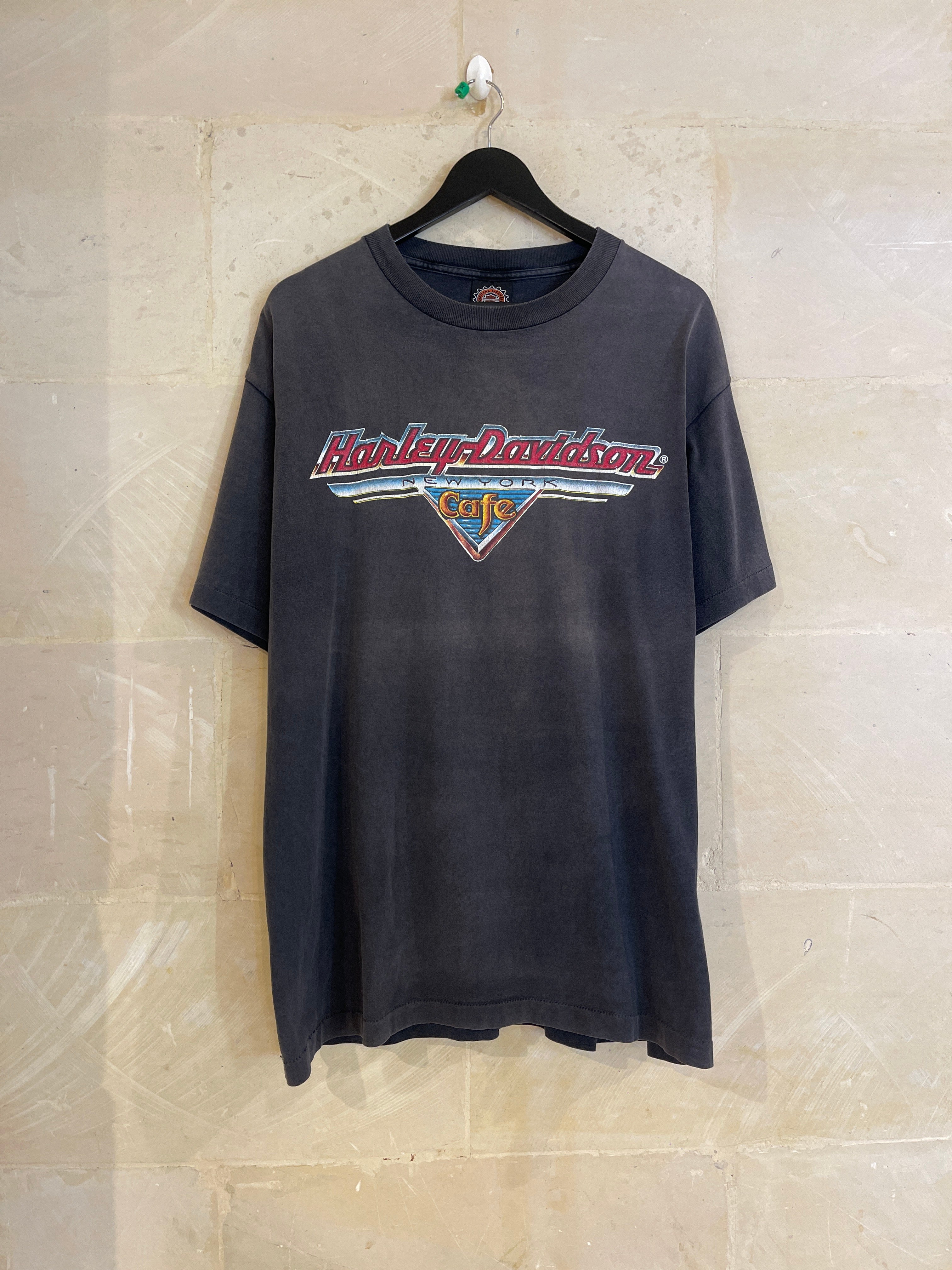 Vntg Harley Davidson New York Cafe Tee (XL) /SS