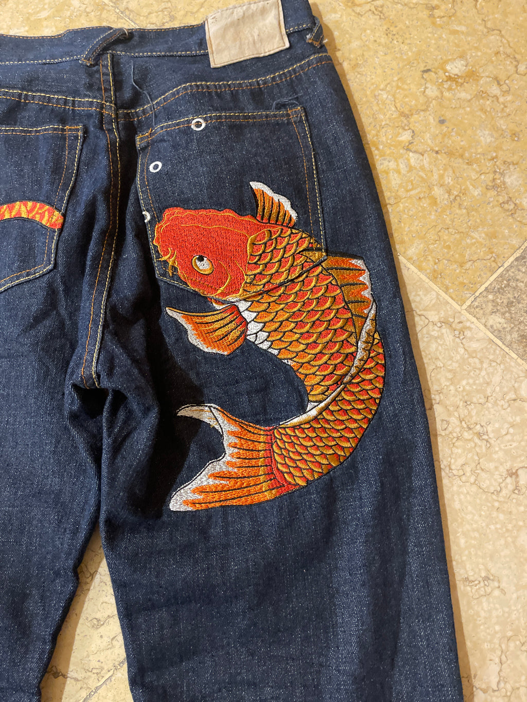 Evisu Koi Fish Denim Y2K Pants(28W-44L)