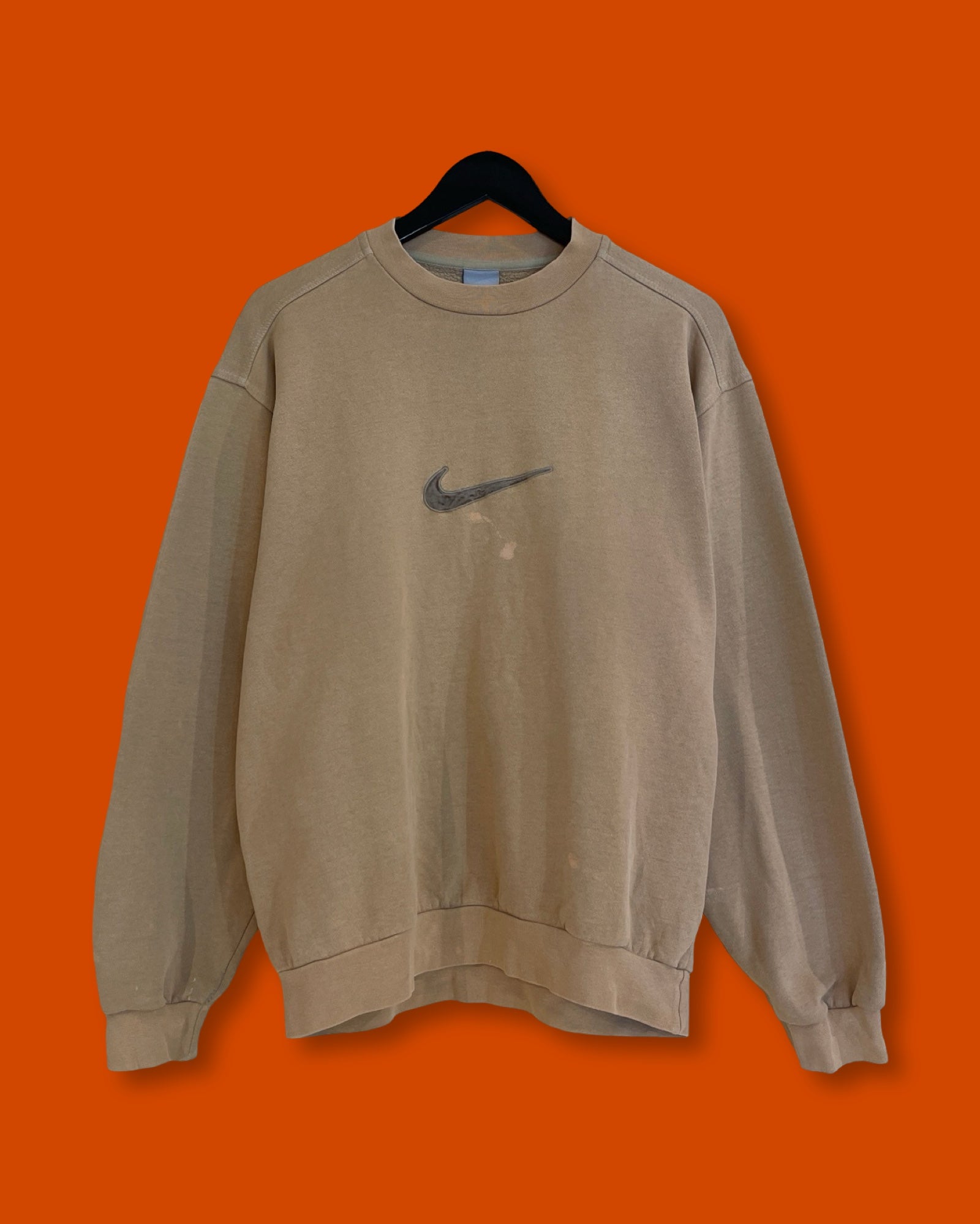 Vntg Nike Center Swoosh Sweatshirt Brown (Small)*
