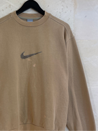 Vntg Nike Center Swoosh Sweatshirt Brown (Small)*