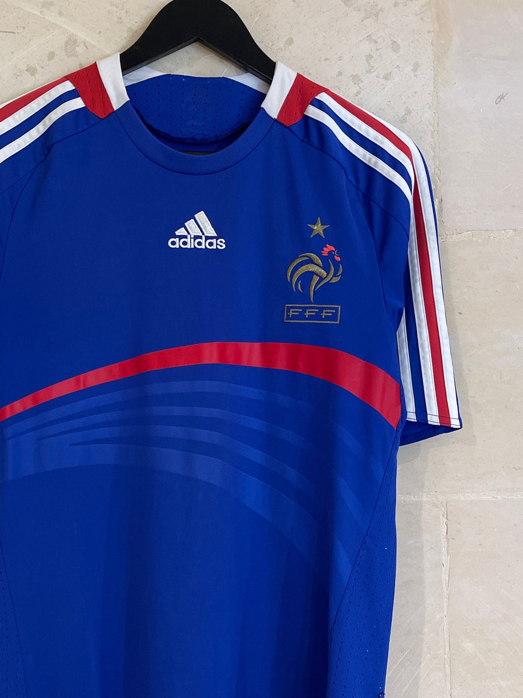 2007-09 France Home Football Shirt (Fits Large)*/Pull Out