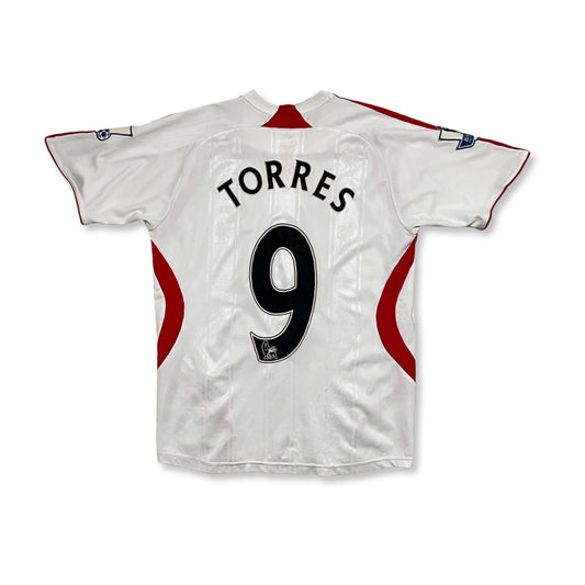 2007-08 Liverpool Adidas Away Shirt (Fits Small) paint bleeding on sponsor