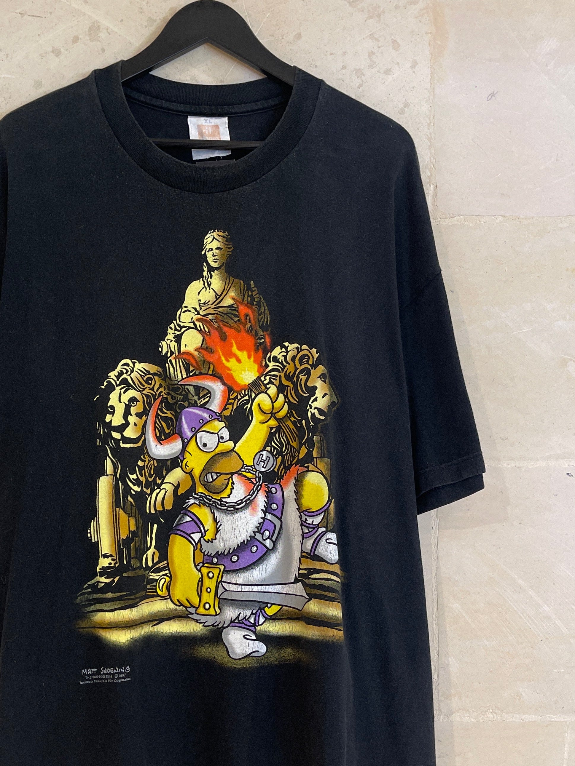 Vntg 1997 The Simpsons Viking Tee (XL)