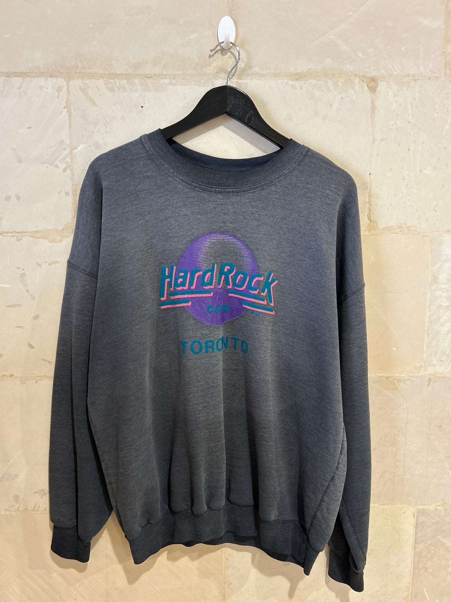 80s Hard Rock Cafe Sweatshirt (Large) Perfect Sun Fade and Pin Hole