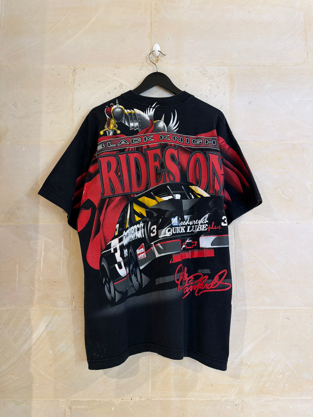 Vntg Dale Earnhartt Black Knight Racing Tee (Large)