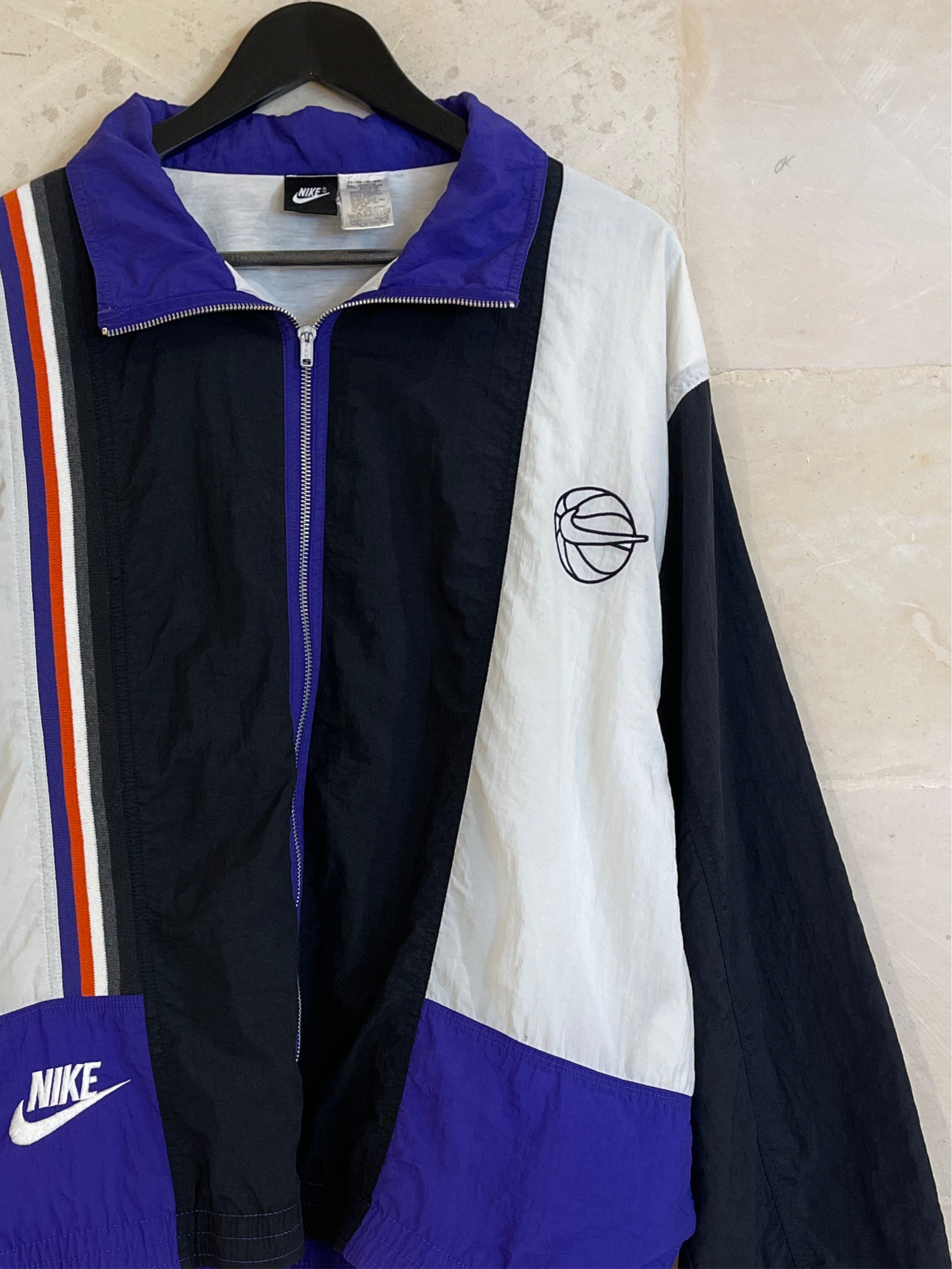 Nike Windbreaker Black, White & Purple (Large)
