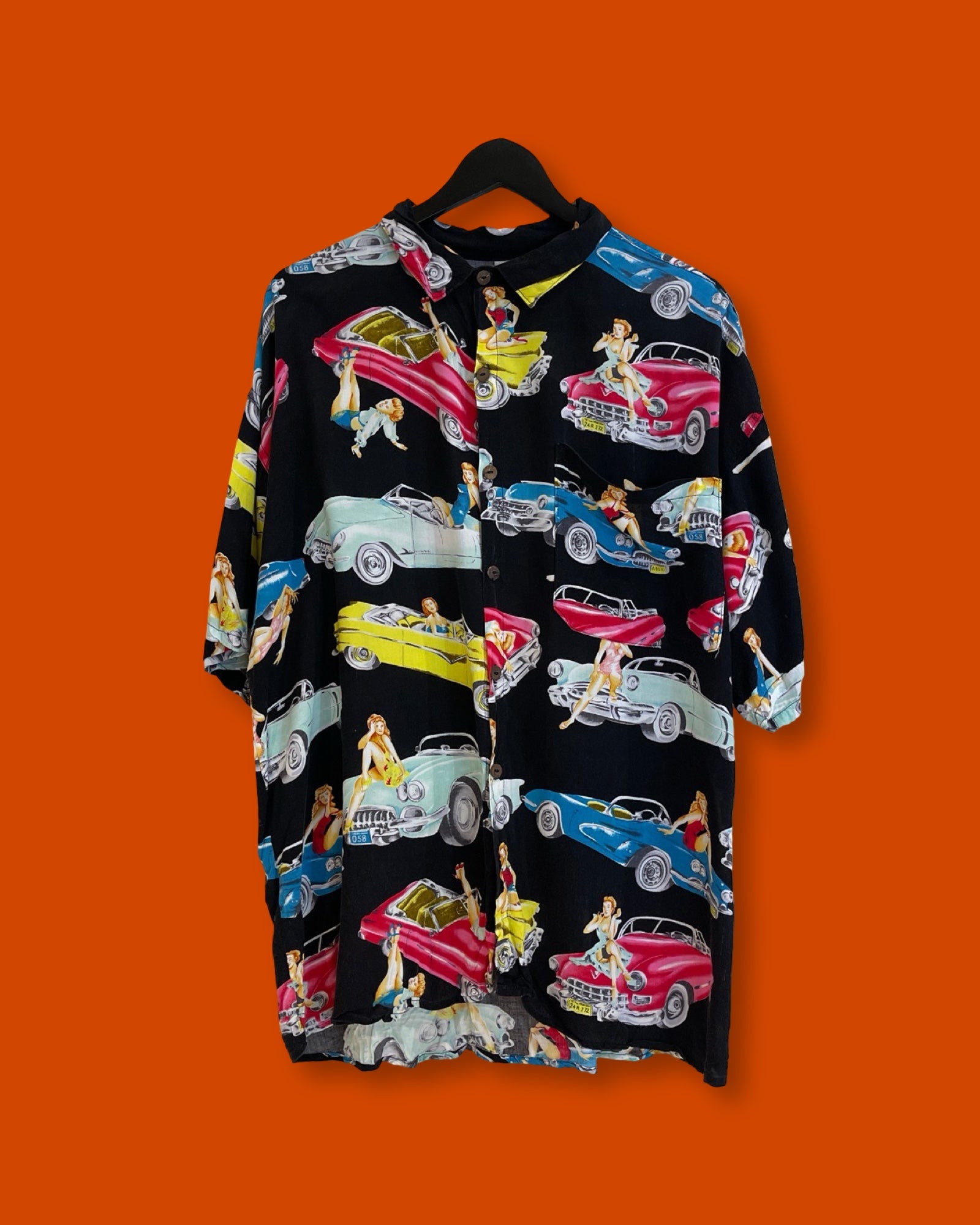 Vntg Lady In Car AOP Shirt (Large)