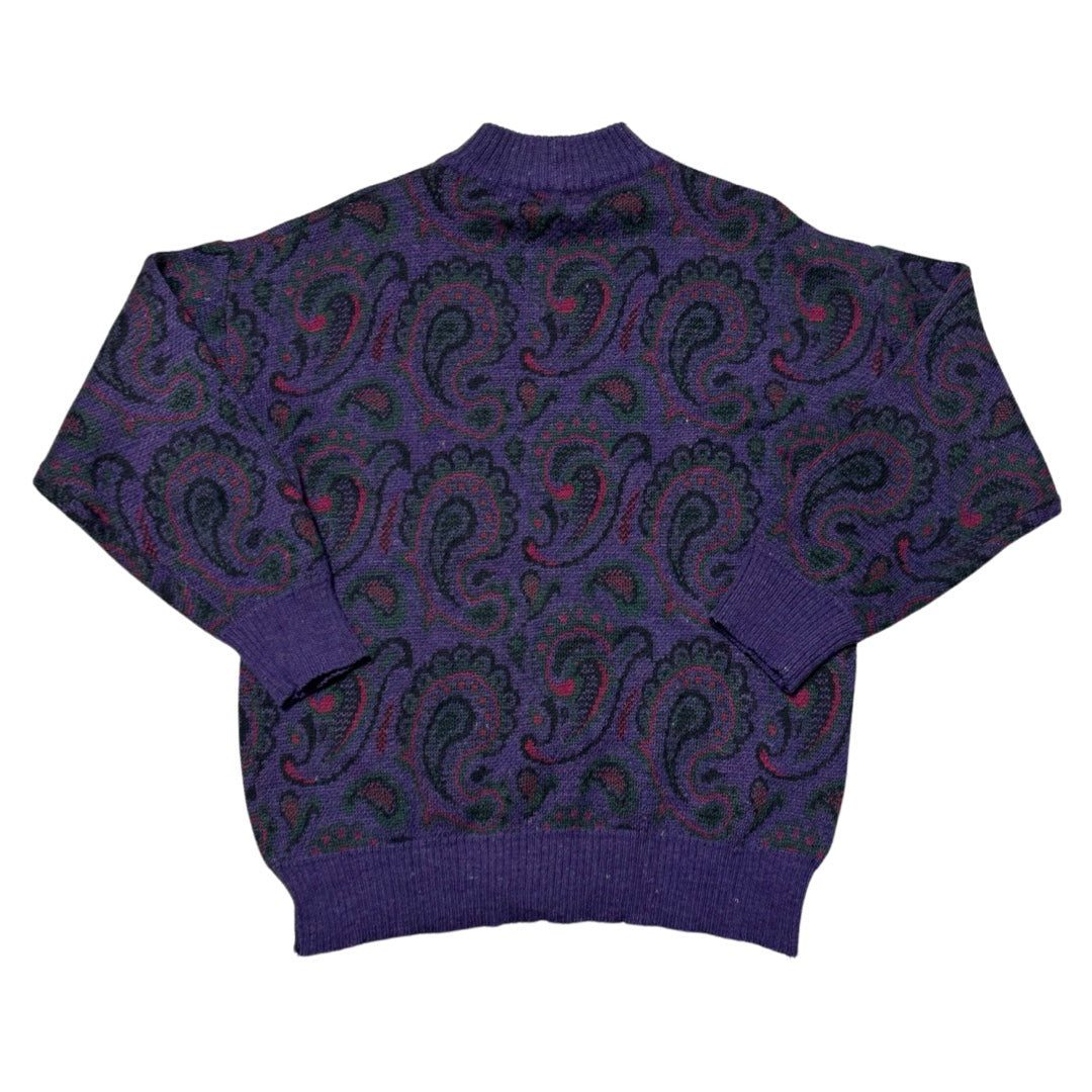 Vintage Paisley Knitted Sweater (Women's Medium)