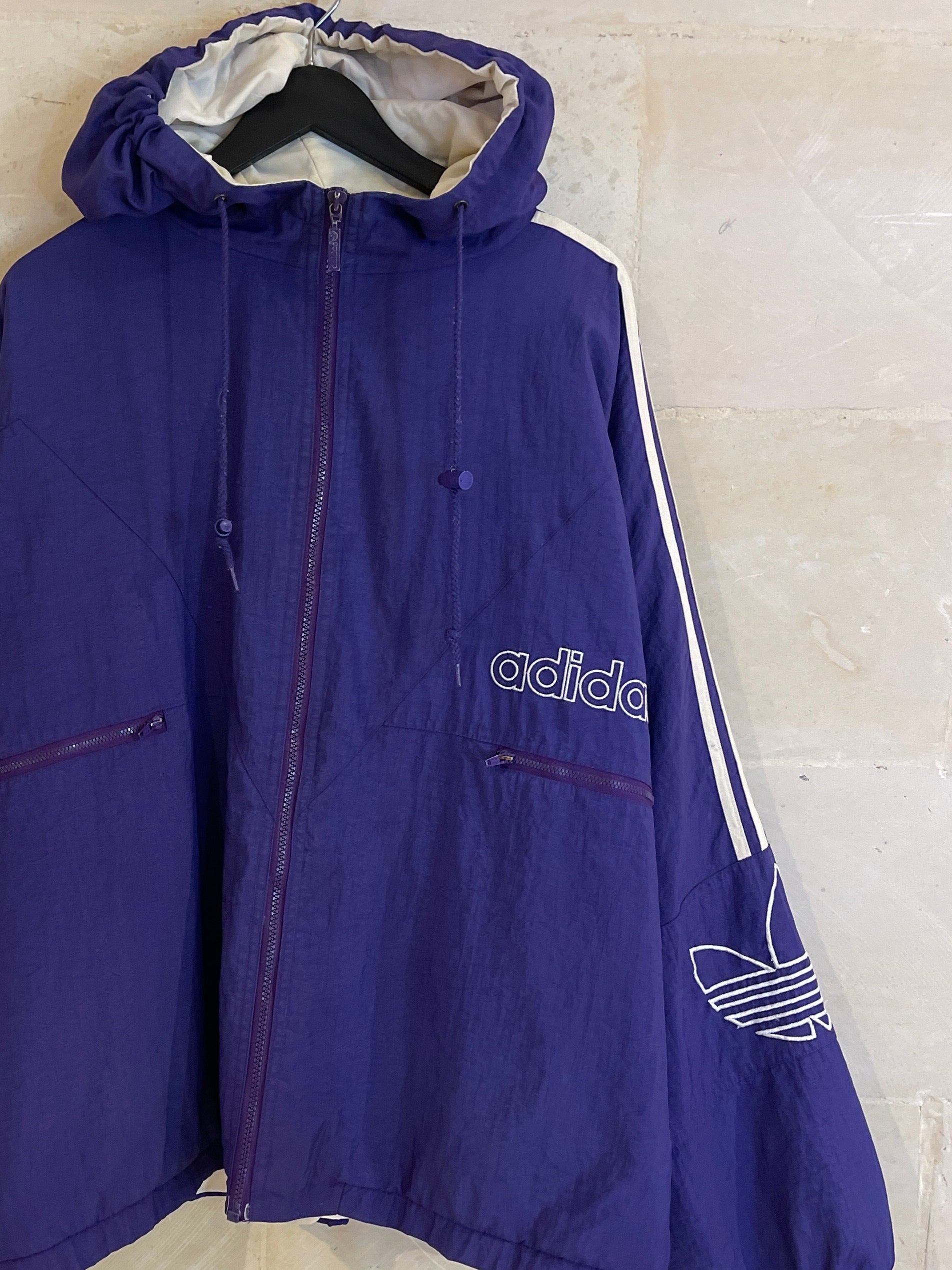 Vntg Adidas Zip Hoodie Jacket (Fits XL)