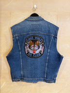 Spit Fire Lone Wolf No Club Jeans Vest (Large)