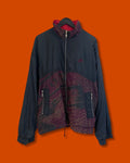 Vntg Nike Windbreaker Black/Maroon Jacket (Medium)