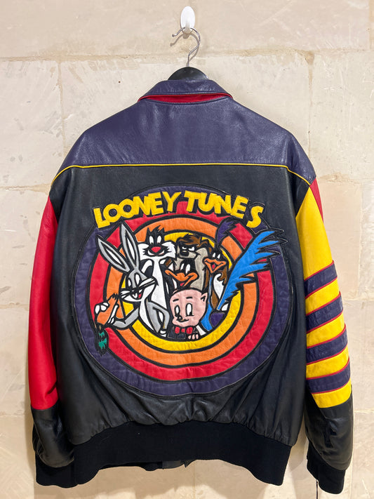 Vtg Looneytunes Leather Jacket (XL)