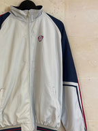 Vntg Nike Full Zip Windbreaker Gray Navy Jacket (Large)