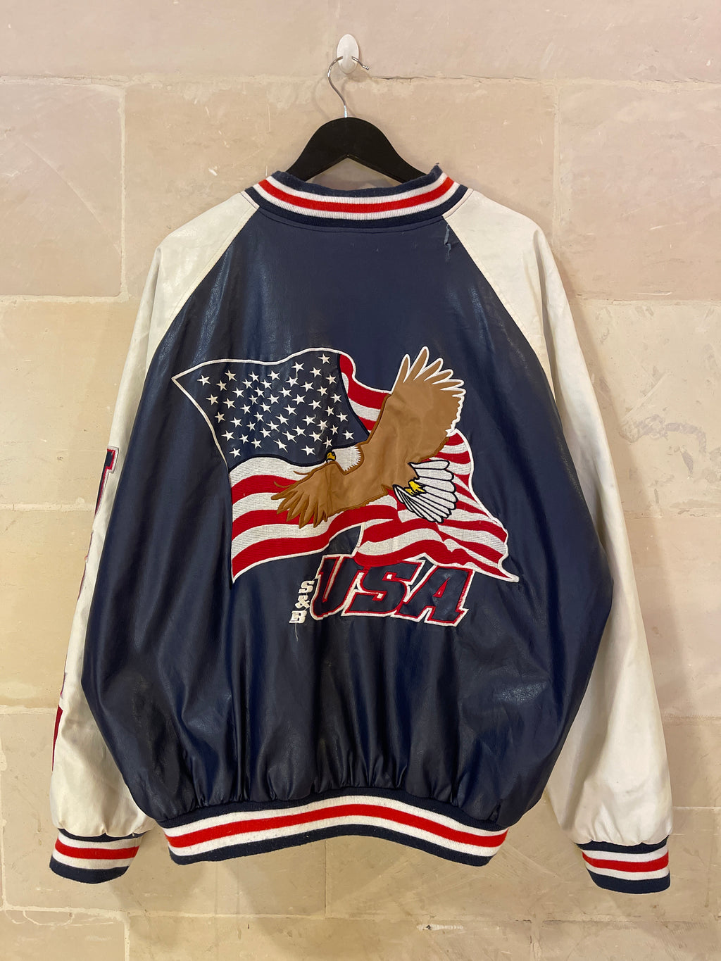 Vntg USA Wool Leather/Leather Jacket (XL)