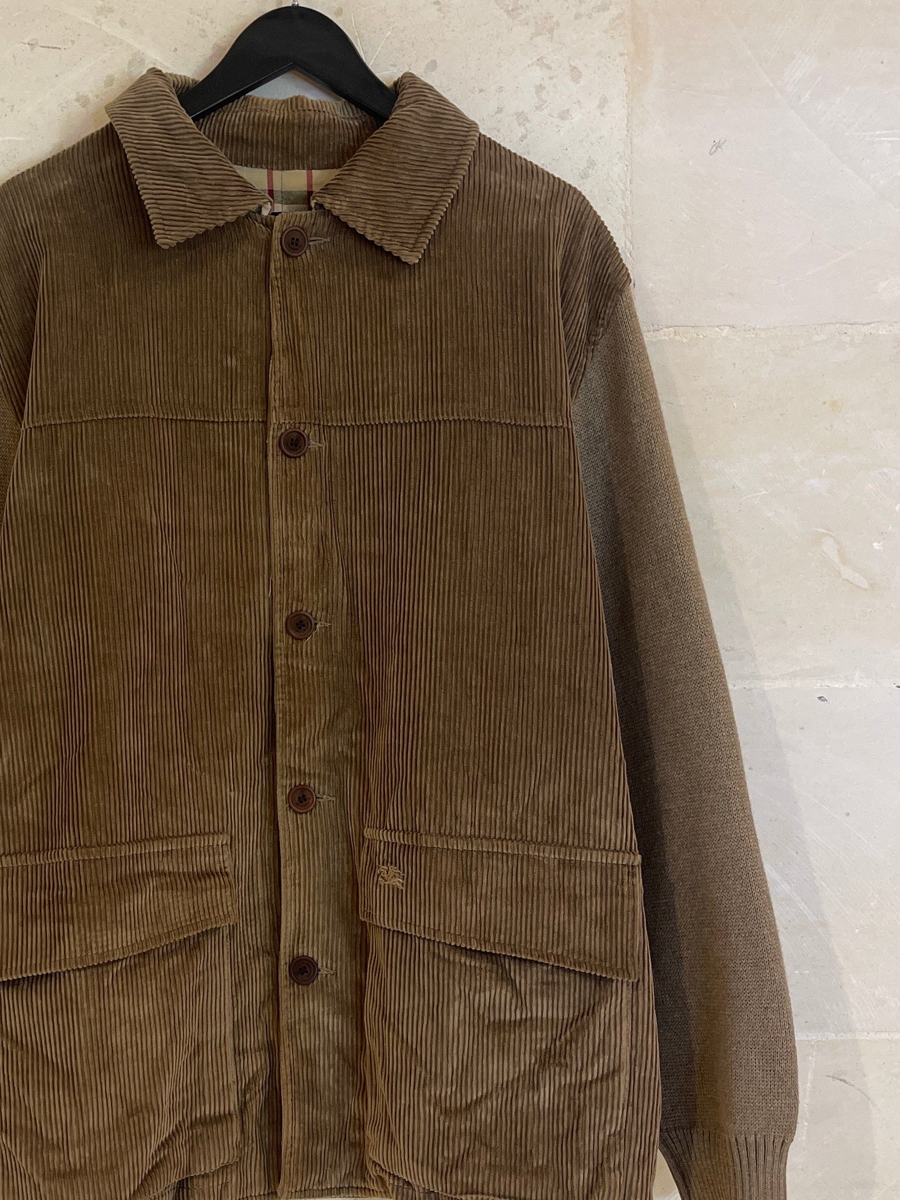 Burberry Brown Button Cords Jacket (Fits XL)