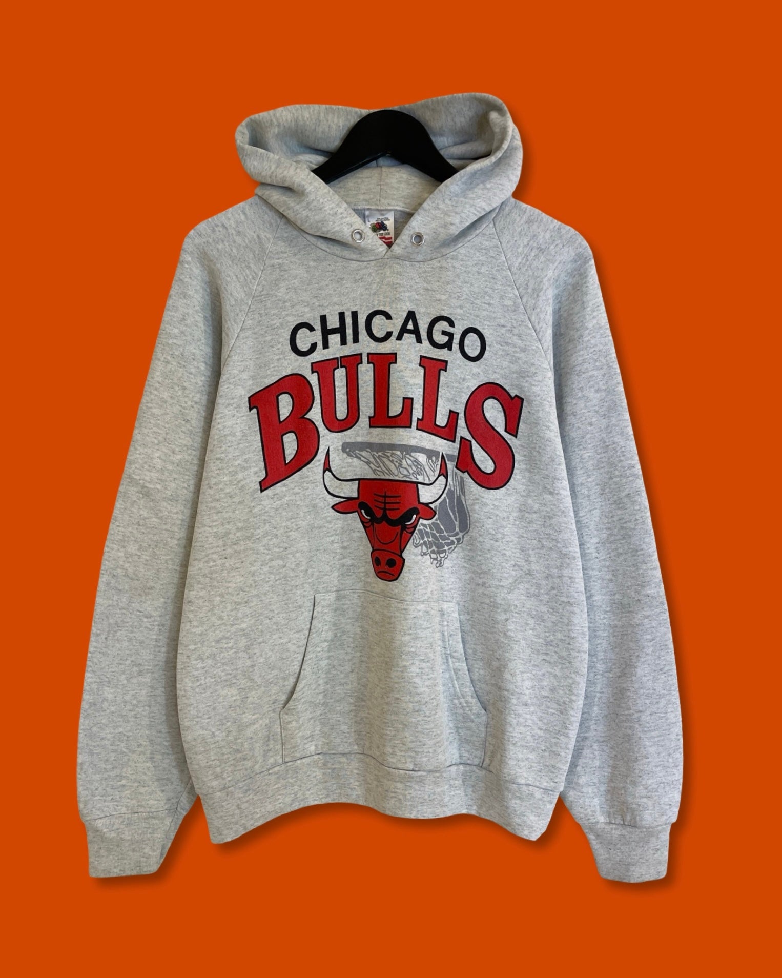 Vntg Chicago Bull Hoodie Jacket (Large)