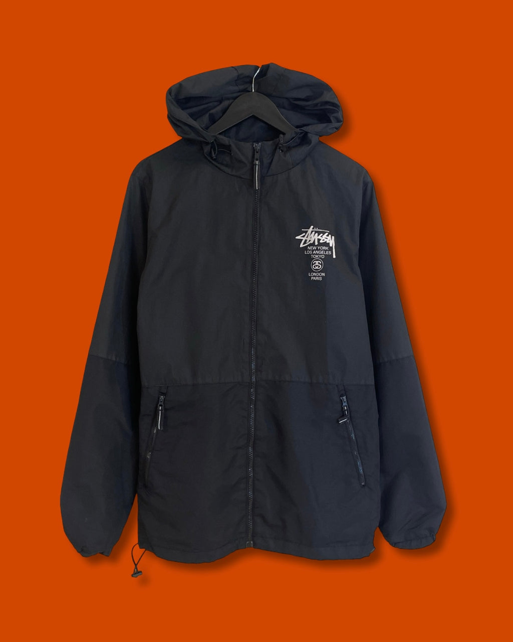 Stussy Windbreaker Zip Hoodie Jacket (Small)
