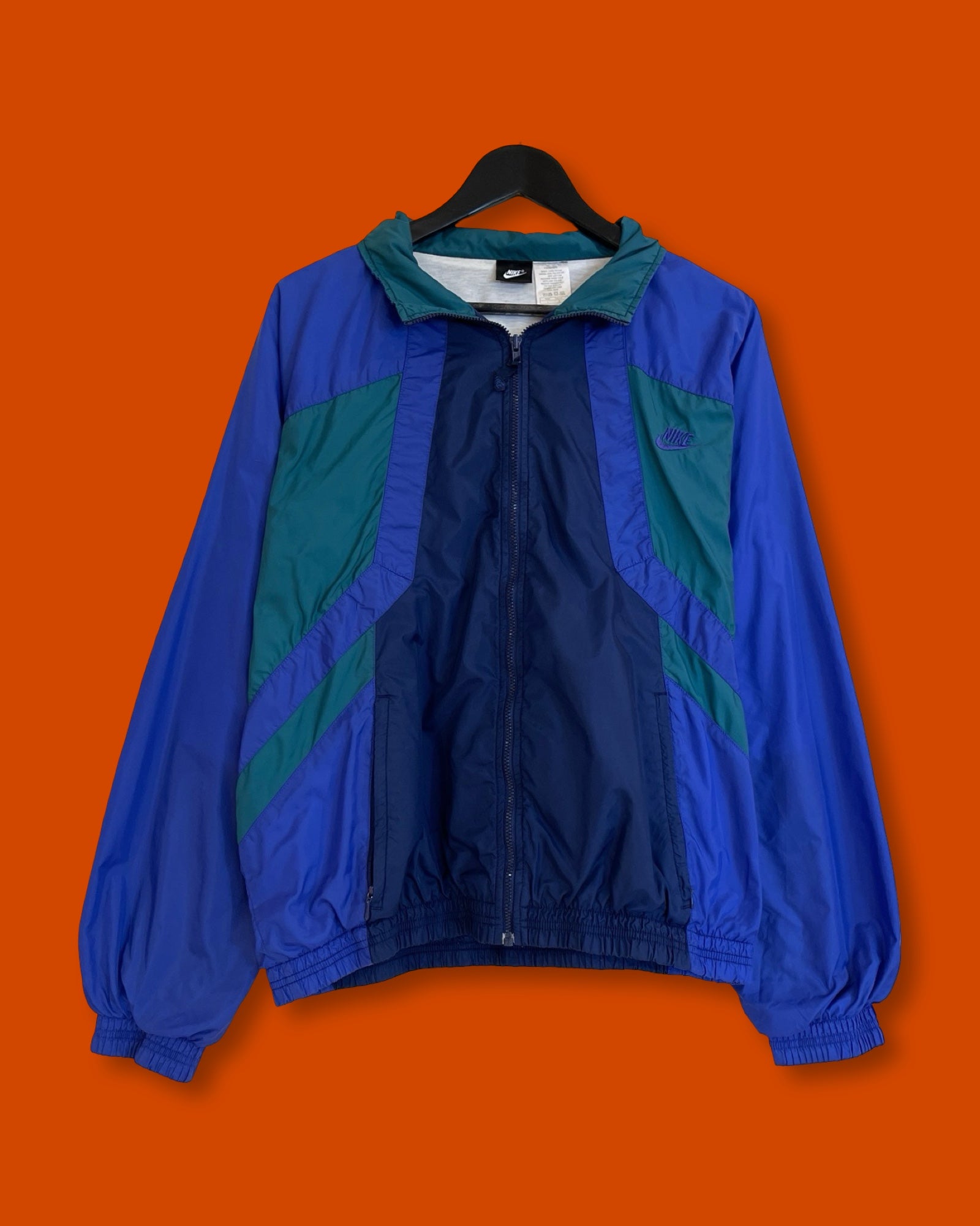 Vntg Nike Windbreaker Green Purple Navy (Large)