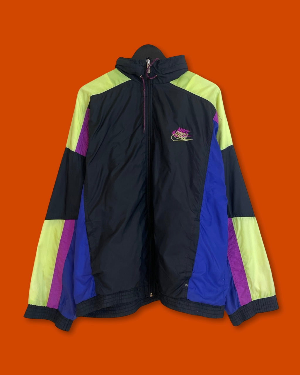 Vntg Nike Multi Color Windbreaker Jacket (Large)