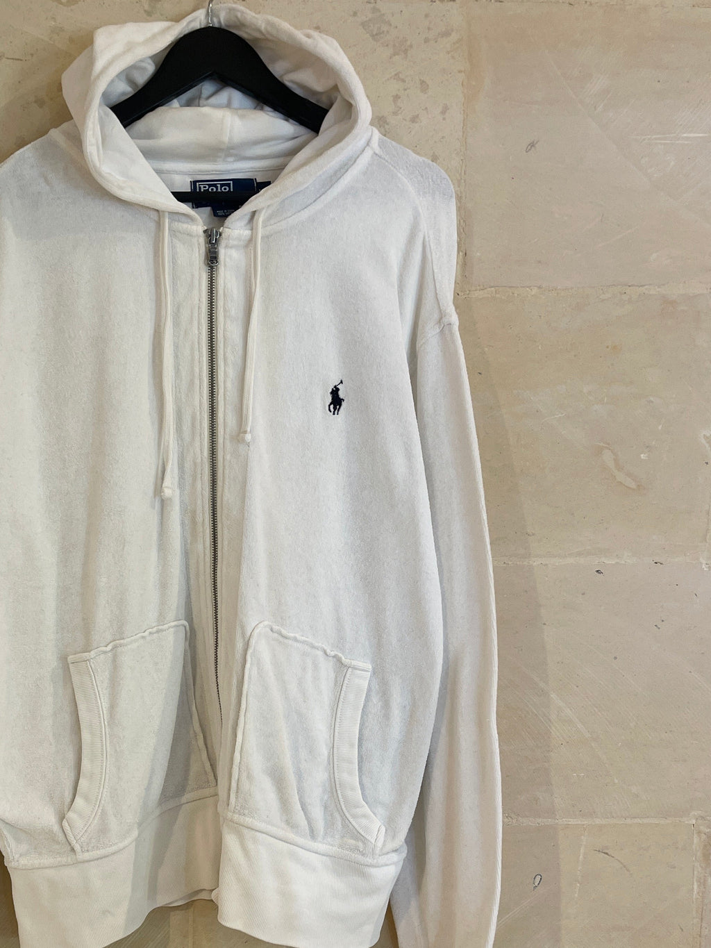 Ralph Lauren Zip Hoodie Jacket White (XL)*