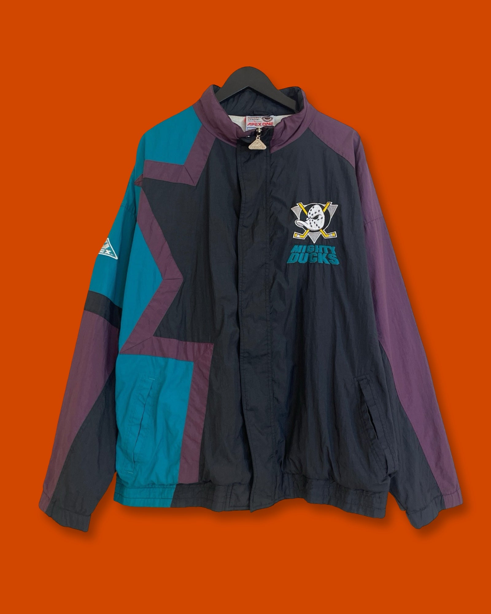 Vntg Mighty Ducks Windbreaker Jacket (XL)