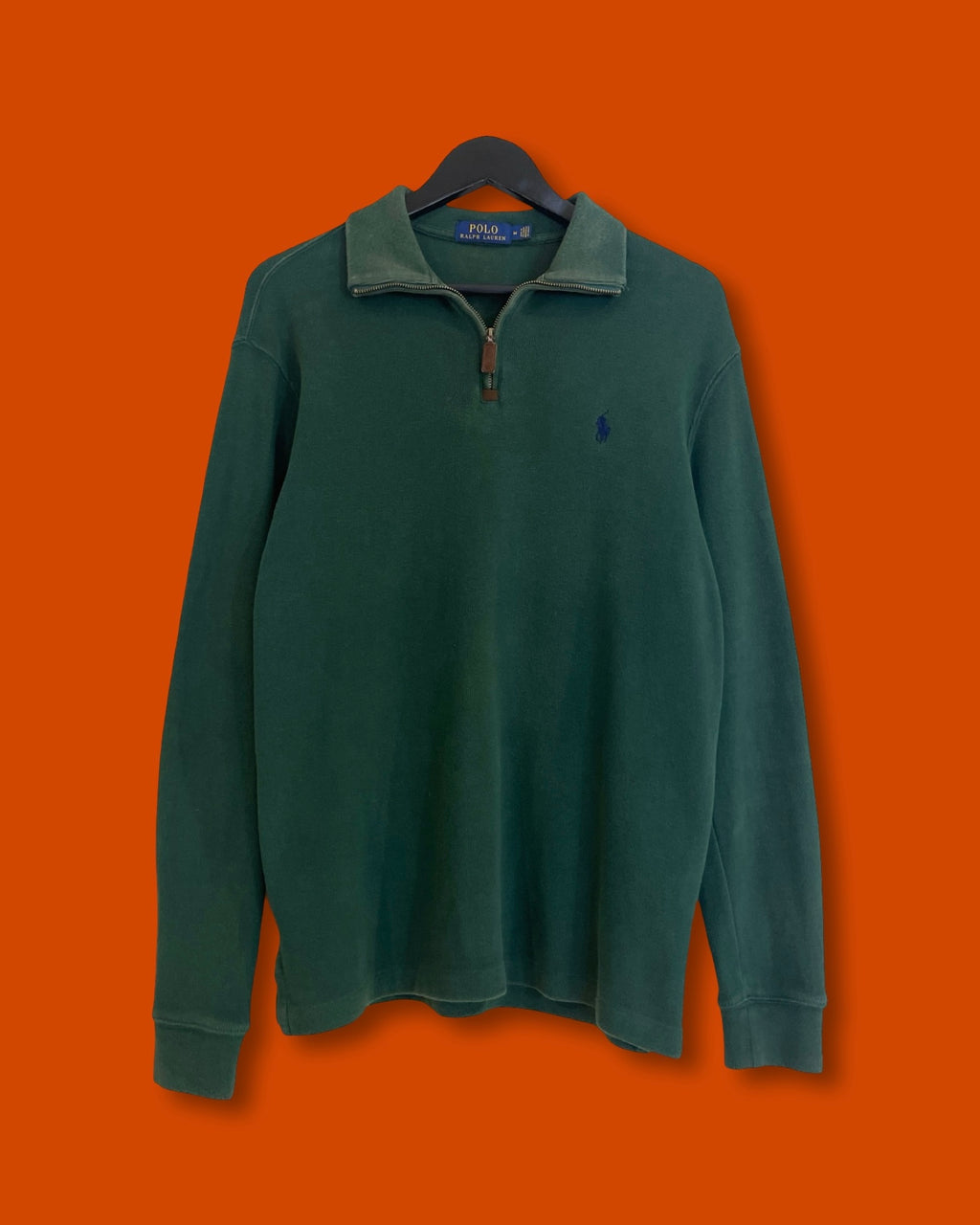 Ralph Lauren QZip Dark Green Sweatshirt (Medium)*