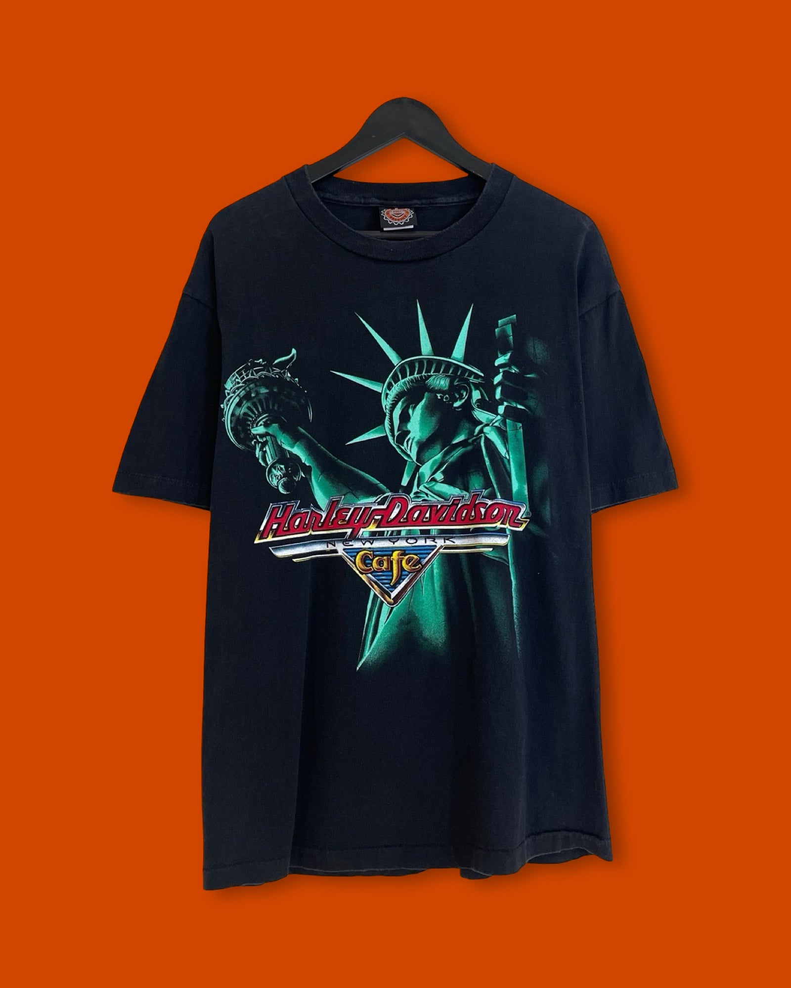 Vntg Harley Davidson Liberty New York Cafe Tee (Large)
