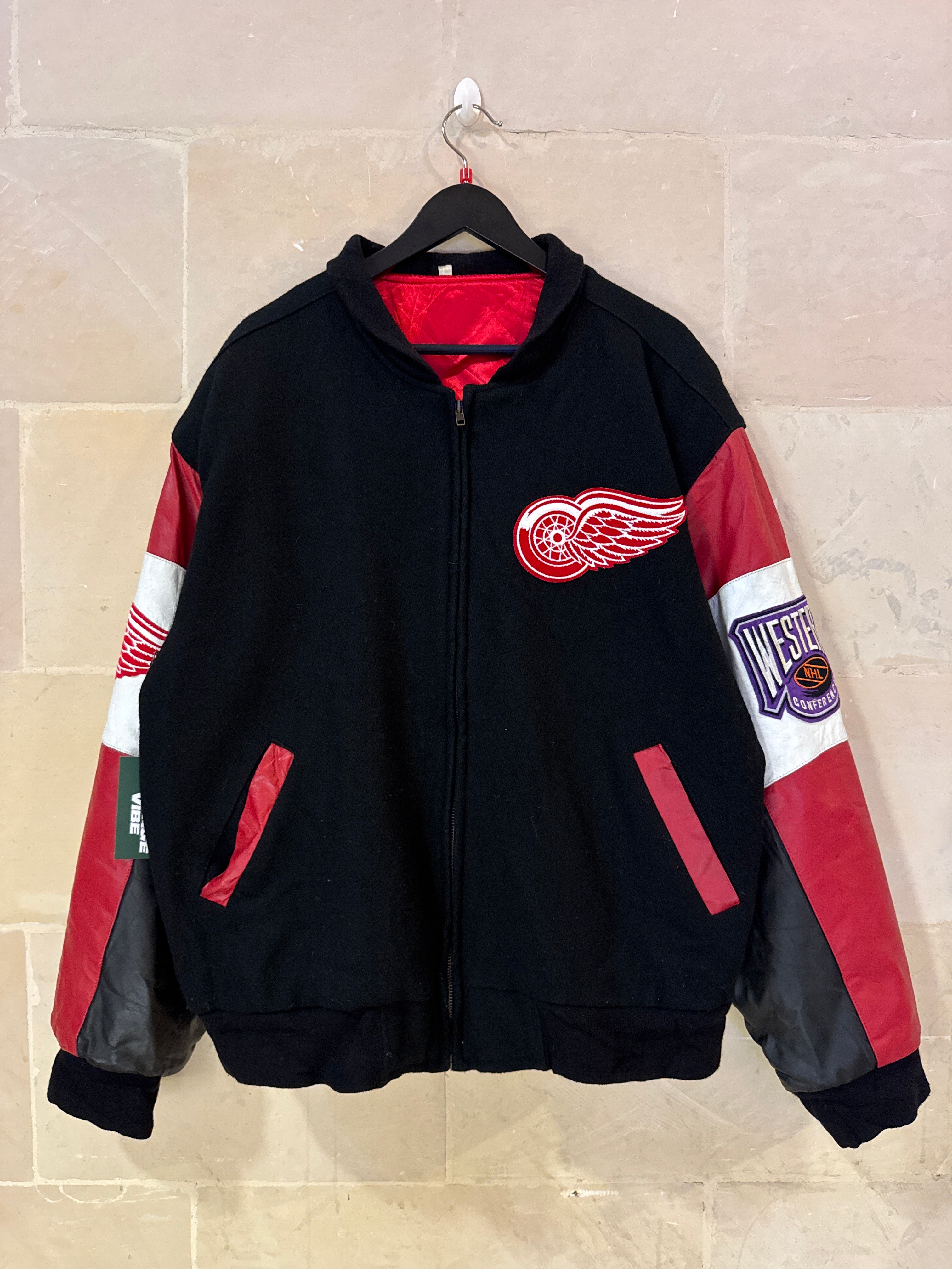 Vntg Red Wings Wool Leather Jacket (Large)