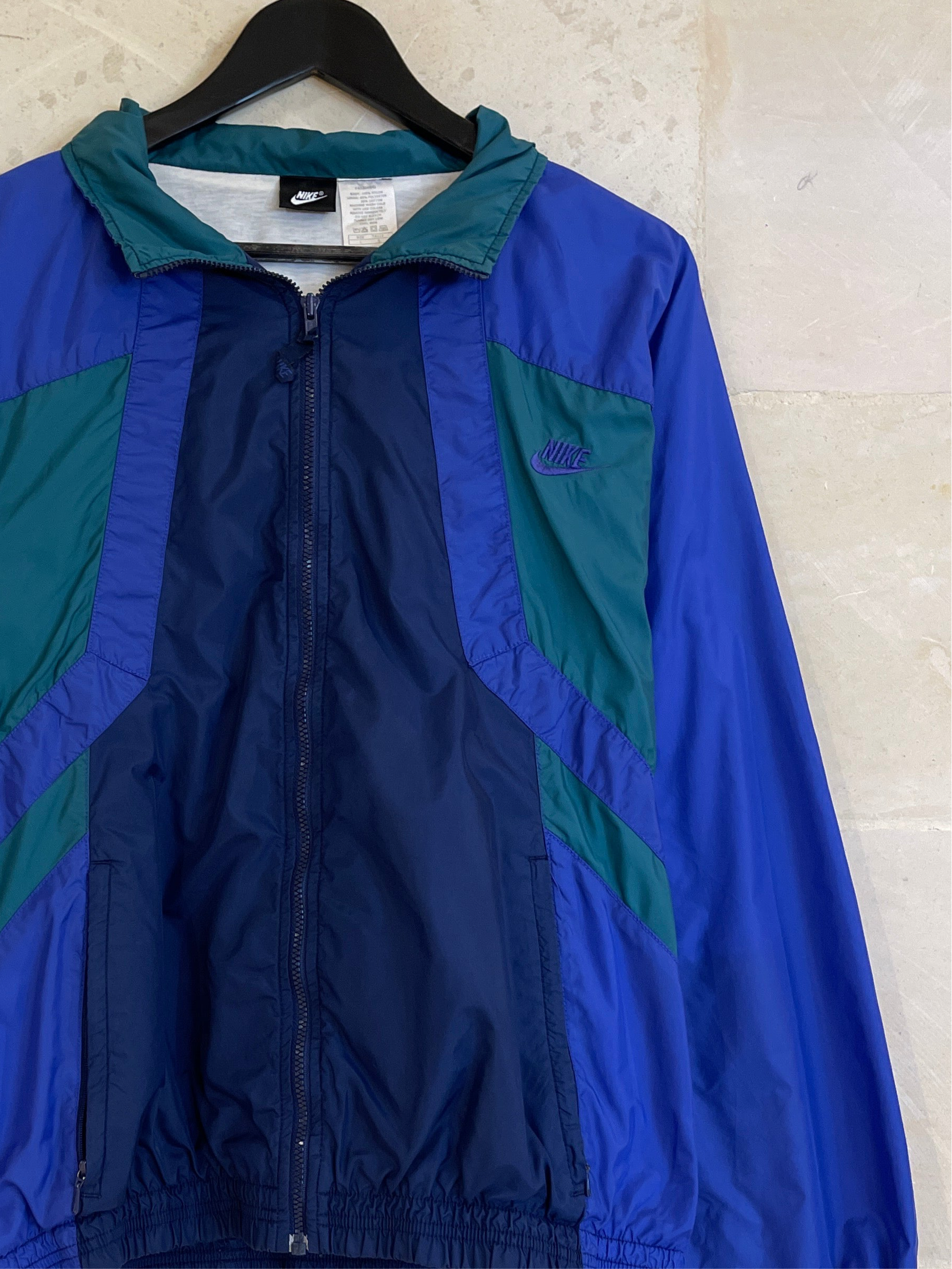 Vntg Nike Windbreaker Green Purple Navy (Large)