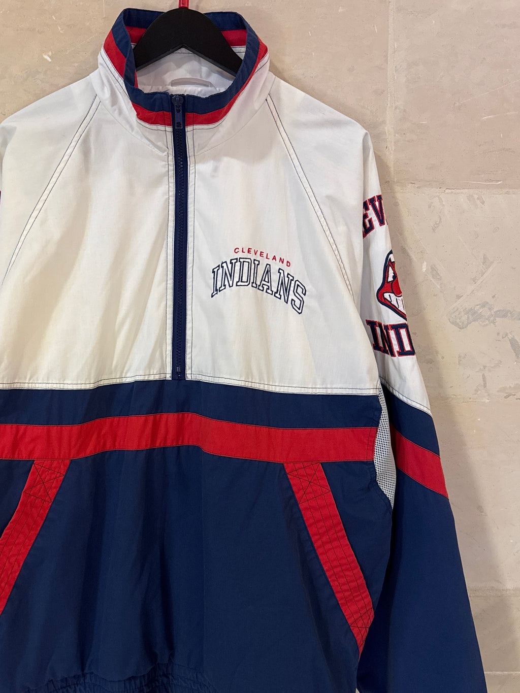 Vntg Cleveland Indians Windbreaker Jacket (Large)