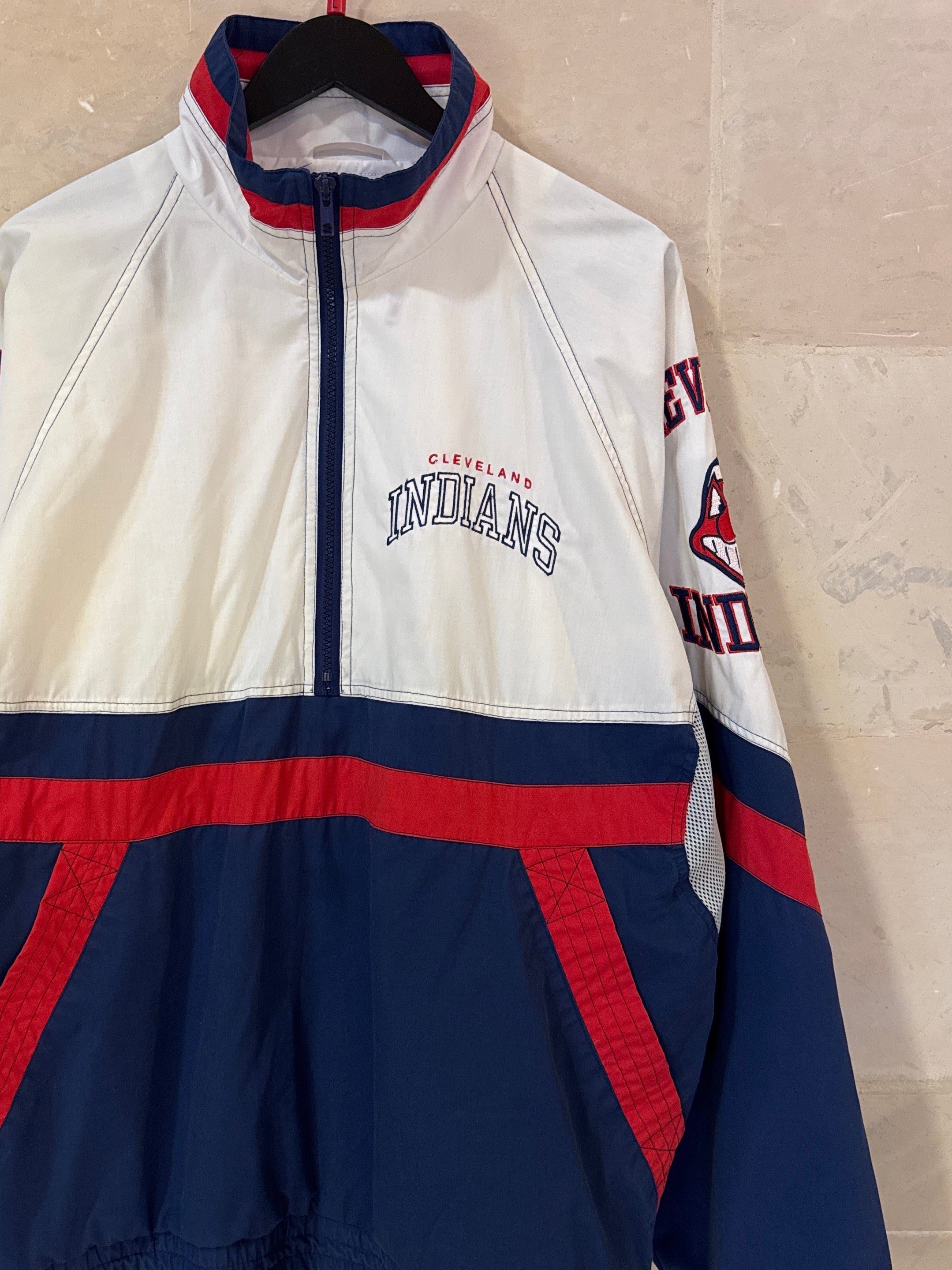 Vntg Cleveland Indians Windbreaker Jacket (Large)