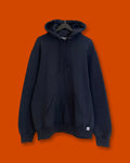 Vntg Russell Athletic Black Hoodie Jacket (Large)