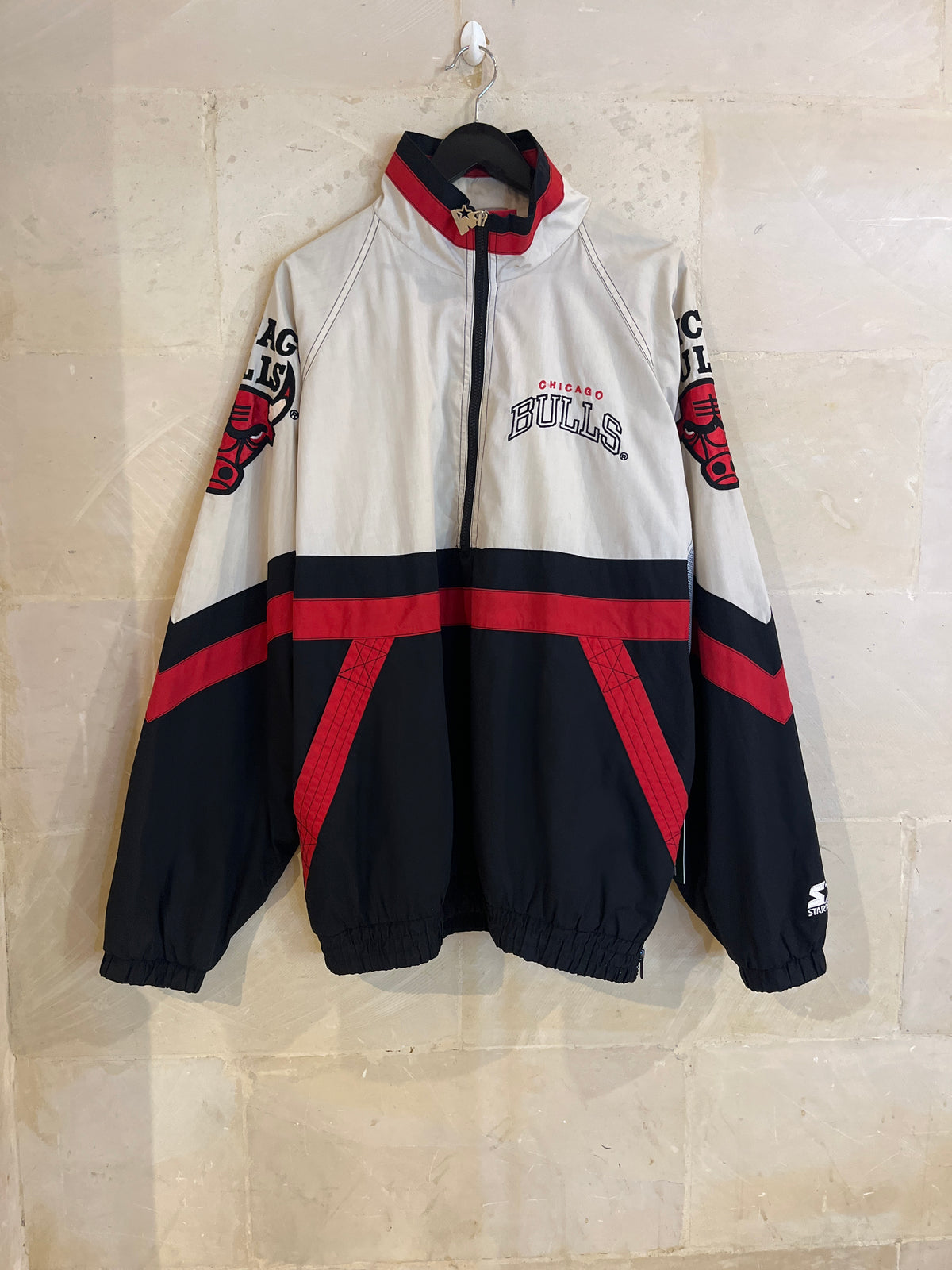 Vntg Chicago Bulls Qzip Sports Jacket (XL)