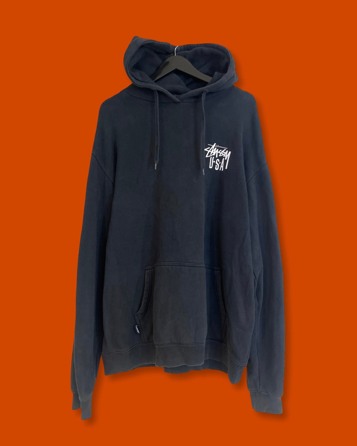 Stussy USA Black Hoodie Jacket (Large)