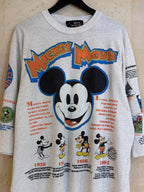 Vntg 90s AOP Mickey 3 Quarter minimal stains (XL)
