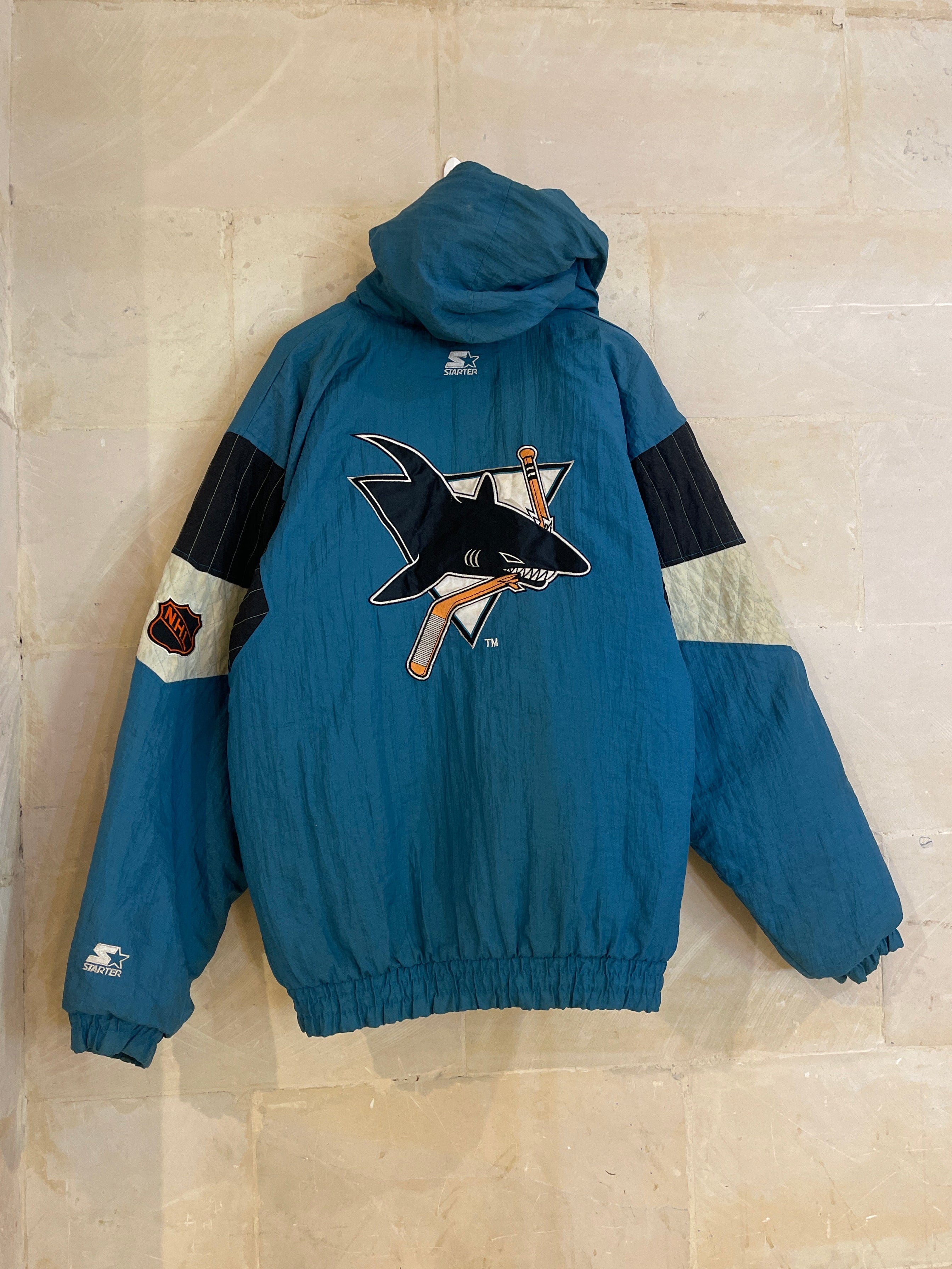 Vntg San Jose Shark NHL Hoodie Jacket (XL)
